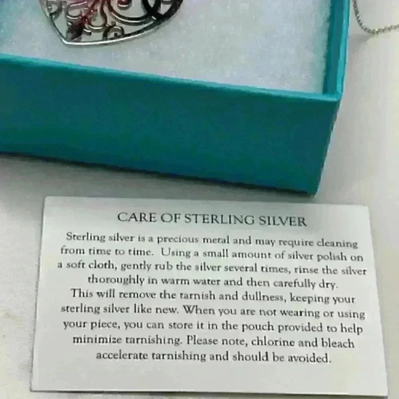 ⛓️‍💥 30" Tiffany Large Enchant Heart Filigree Pendant Necklace SS 925 + COA - Picture 7 of 9